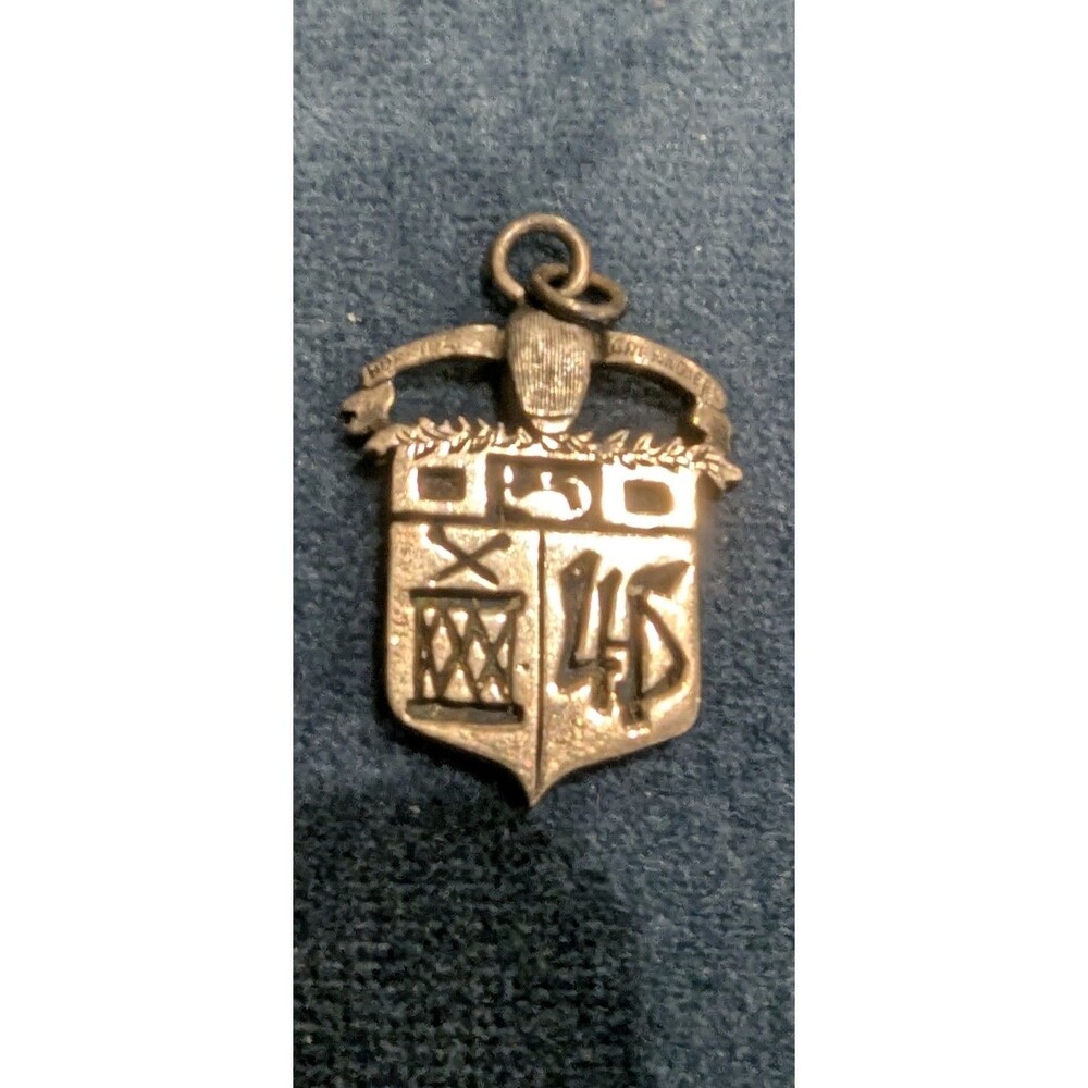 Vintage Sterling Silver Liberty HS Grenadiers Hurricanes Shield Pendant Fob
